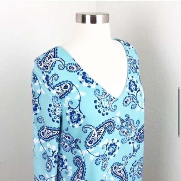 NEW Charlotte Russe blue paisley print shift dress - Picture 4 of 8